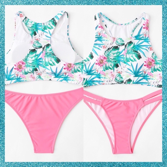👙HOST PICK!!👙TWO PIECE TROPICAL PRINT SWIMSUIT👙 - Picture 2 of 4